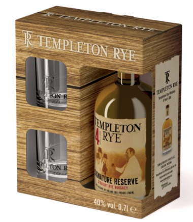 Templeton Rye Whiskey 4 YO mit 2 Gläsern